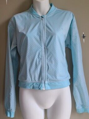 lululemon athletica Light Blue Perforated Bomber Jacket